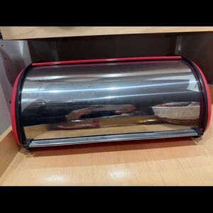 Red and Silver Bread Box